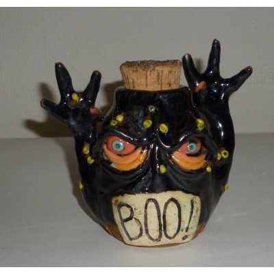 Handmade Clay Small Boo Monster Creature Spice Jar by Artist Judhe Jensen Kansas   253778435701